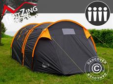 Tente de camping TenZing Tunnel, 4 personnes, orange/gris foncé