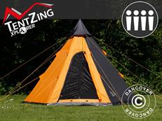Tente de camping TenZing 4 personnes, Orange/Gris foncé